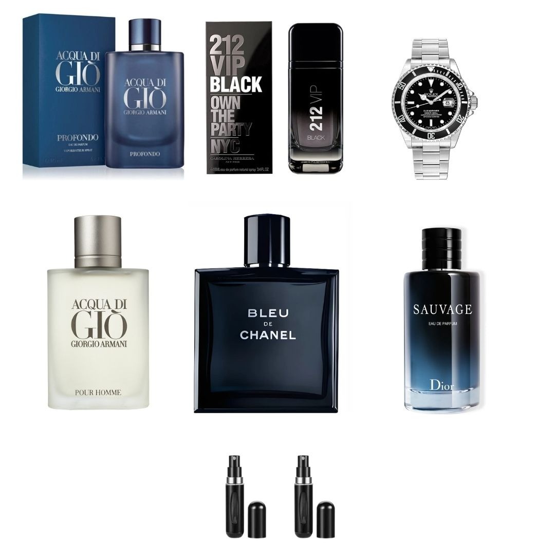COMBO 5 PERFUMES+2PER+RELOJ ROLEX